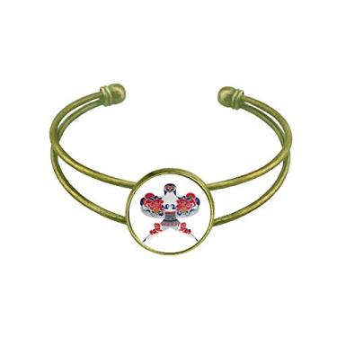 Imagem de Bracelete retrô com padrão de pipa de cultura chinesa tradicional com punho aberto