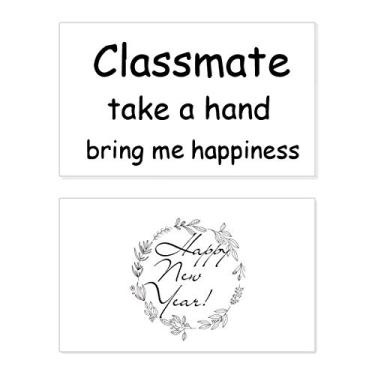 Imagem de Class smate Take A Hand Bring Me Happiness Cartão de felicitações de ano novo mensagem presente