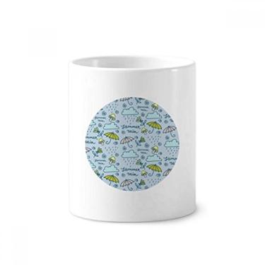 Imagem de Suporte para caneta, cogumelo, nuvem, chuva, flor, escova de dentes, caneca, suporte de cerâmica, copo lápis