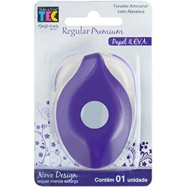 Imagem de Furador Regular Alavanca EVA Círculo, Toke e Crie FRA044, Roxo/Off White