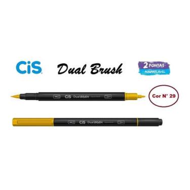 Imagem de Caneta Pincel Cis Dual Brush Pen Aquarelável 29 Amarelo Ouro
