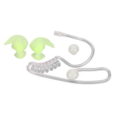 Imagem de Universal Intercom Clear Air Tube, Acoustic Tube Earpiece Coil Tube + 1 par de Fones de Ouvido, Coil Acoustic Audio Microphone Tube Replacement for Two Way Radio Headset (Tampão de ouvido verde)