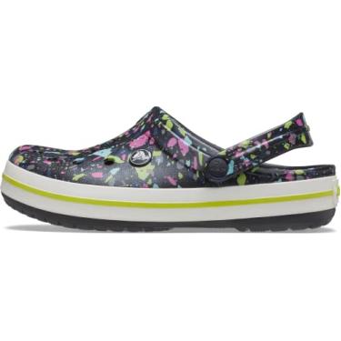 Imagem de Crocs Clog masculino e feminino com estampa Crocband, Preto/Multi, 9 Women/7 Men