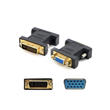 Imagem de AddOn Pacote com 5 adaptadores DVI-I (29 pinos) macho para VGA fêmea preto