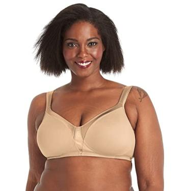 Imagem de Playtex Sutiã feminino sem fio 18 horas, sutiã macio e sedoso, sutiã camiseta de cobertura total, pacote com 2, Nude., 48D