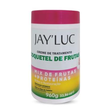 Imagem de Jay'Luc Cosméticos Creme De Tratamento Coquetel De Frutas Jay Luc 960G Creme De Tratamento De Cabelo Mix De Frutas Rosa Todos Os Tipos De Cabelos Hidratação Intensiva Ação Imediata Em 3 Minutos