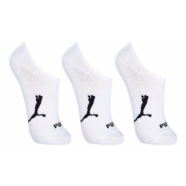 Imagem de Kit 3 Meias Puma Invisível Tamanho 39-43 Branco