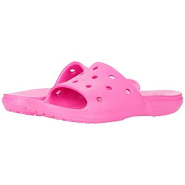 Imagem de Sand lias Crocs infantis cl ssicas | Sapatos aqu ticos sem cadar o para meninos e meninas, Electric Pink, 6 Big Kid