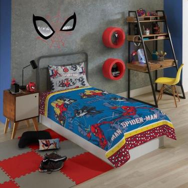 Imagem de Jogo De Cama Solteiro Infantil Spider Man Lepper 2 Peças Micr
