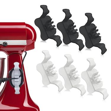 Imagem de Organizador de cabos para utensílios de cozinha, 6 peças de envoltório de cabo pegajoso e resistente, organizador de cabos de utensílios de cozinha em pequenos eletrodomésticos, batedeira, panela de pressão, cafeteira e fritadeira a ar