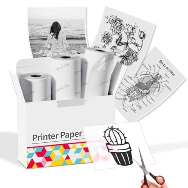 Imagem de Papel adesivo térmico transparente HD para impressão instantânea compatível com impressora Phomemo M02/M02 Pro/M02S/P2S/M03/M04S Mini impressora de adesivos 50 mm x 3,5 m, 3 rolos de etiqueta adesiva