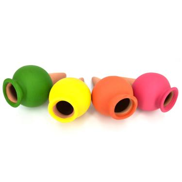 Imagem de Tuzinano Globos de irrigação de plantas de terracota com espigões de irrigação com dispositivo de inserção de estacas gotejador de irrigação de jardim irrigador automático de plantas para ambientes internos e externos acessórios de plantas 4 pacotes