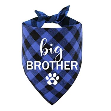 Imagem de Bandana divertida de algodão xadrez azul Big Brother, acessório para foto reveladora de...
