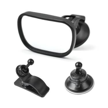 Imagem de Kewucn Espelho de carro para bebê, espelho retrovisor automotivo à prova de estilhaçamento, espelho retrovisor ajustável para assento de segurança infantil, acessórios universais para a maioria dos