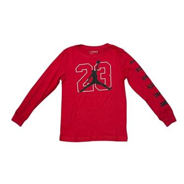Imagem de Nike Camiseta masculina com estampa de manga comprida Jordan, Vermelho academia, M