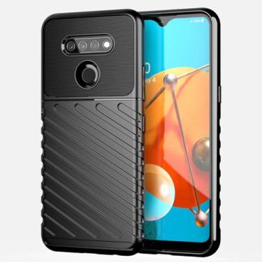 Imagem de Capas para LG K51.Caso básico,Botão de pressão flexível / 360 ° Proteção completa,Sensação arenácea