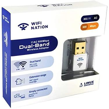 Imagem de WiFi Nation® Adaptador WiFi Dongle Mini 802.11ac AC600 USB WiFi, chipset: Realtek RTL8811AU, Dual Band 2.4GHz ou 5GHz, Windows, MacOS, Linux - Branco