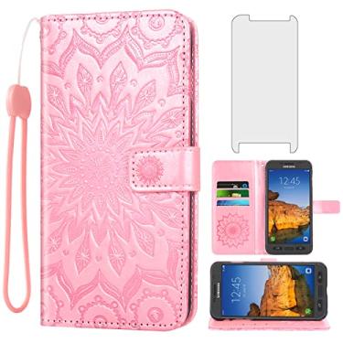 Imagem de Capa de telefone para Samsung Galaxy S7 Active carteira com protetor de tela de vidro temperado capa flip fina suporte para cartão celular Glaxay S7Active Gaxaly S 7 7Active 7s Galaxies G891A feminino