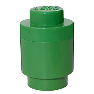 Imagem de Caixa de armazenamento redonda Lego 1, verde escuro