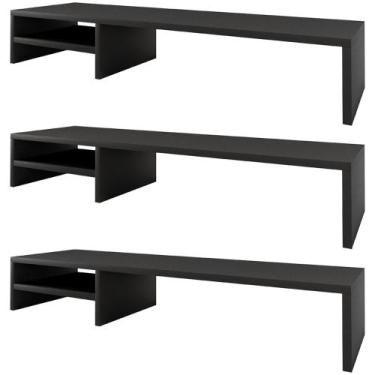 Imagem de Kit 03 Suportes Para Monitor Stand Home Office Lap 90 cm L03 Preto - L