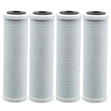 Imagem de Kit 4 Refil Filtro 9.3/4 Carbon Block Carvão Ativado Carcaça - 24 Hora