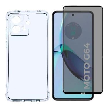 Imagem de Capa Capinha + Pelicula Privacidade Compatível Para Moto G64 - DB, Tra