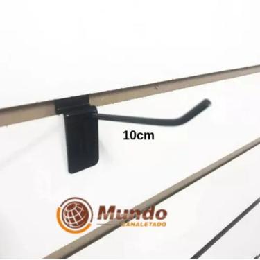 Imagem de Gancho Expositor 10cm P/ Painel Canaletado Preto -100unidades - MUNDO 