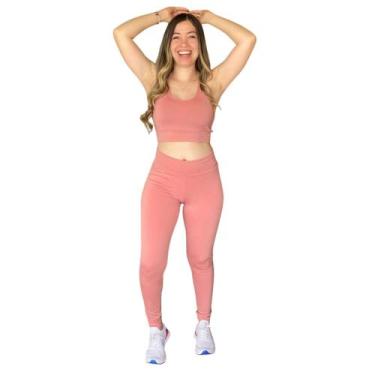 Imagem de Conjunto Feminino Fitness Legging E Top Roupas De Academia - JinkingSt