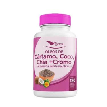 Imagem de Óleo De Cártamo, Coco E Chia + Cromo 120 Cáps.- Global - Global Suplem