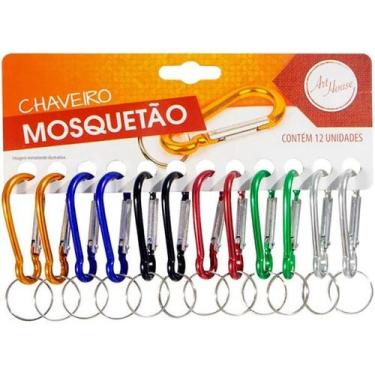 Imagem de Mosquetão Chaveiro Colorido Camping Trilhas Mochila 12pcs - Zein
