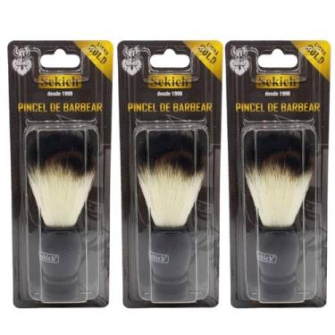 Imagem de Kit 3 Pincel De Barbear Gold 739K - Sekich