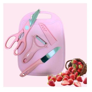 Imagem de Kit Utensílios De Cozinha 4 Peças Tábua Fatiar Cortar Cozinha Organiza