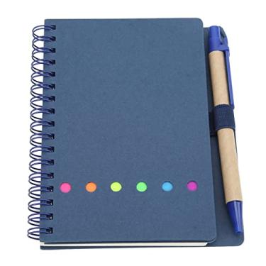 Imagem de Caderno Universitário Reutilizável, Portátil, Simples, Bobina Dupla, Couro, Bloco de Notas Com Caneta Rt para ônibus, Papelaria, Escritório, Diário, Livro, Anotações, Notebook