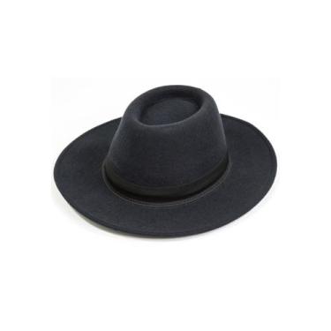 Imagem de Chapéu Chapelaria Vintage Fedora Gângster Preto, Preto, M