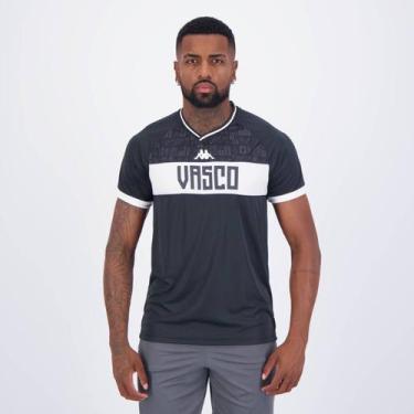 Imagem de Camisa Kappa Vasco Supporter New Preta e Branca, P