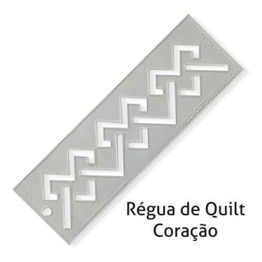 Imagem de Régua Quilting Coração 30x8cm Costura Alfaiate Quilt Livre - Adb, Cor: