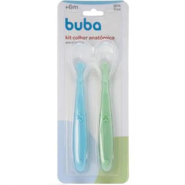 Imagem de Kit Colher Infantil Ponta Silicone Bebês Anatomica BPA Free 2 Pecas - 