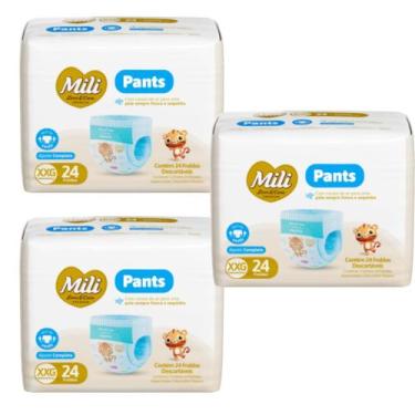Imagem de Kit C3 Fralda Pants Premium XXG C24 - Mili Love&Care - Mili Sa