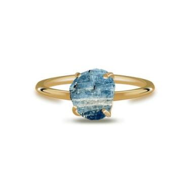 Imagem de Aliança Apatita Canudo - Cristal Natural, Banho Ouro 18k