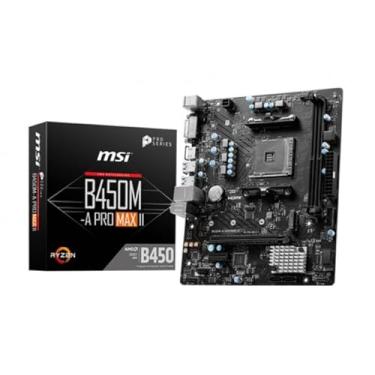 Imagem de MSI Placa-mãe B450M-A PRO MAX II ProSeries (mATX, suporta processadores AMD 5000/4000/3000/2000/1000 Series AM4, M.2, SATA 6G, USB 3.2 Gen 1, DDR4, HDMI/DVI, LAN de 2,5 Gbps)