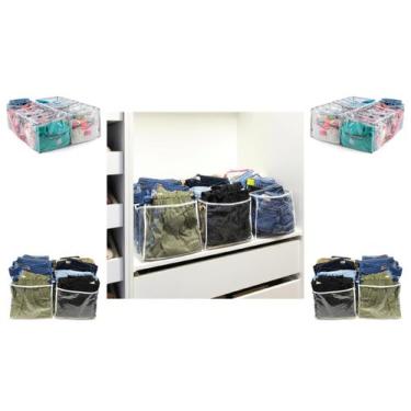 Imagem de colmeia organizadora de roupa kit 5 nichos grande gaveta armario bermu