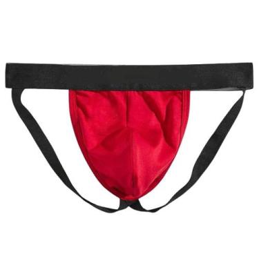 Imagem de Cueca jockstrap sexy suporte atletico com faixa aberta Vermelho - Alma