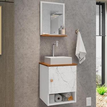 Imagem de Gabinete Arm Banheiro Lima 1 Porta com Cuba Tulipa Branca - Loja DoceL