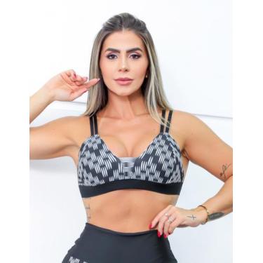 Imagem de Top Feminino para Academia Estampado com Bojo Removível e Alças Regulá