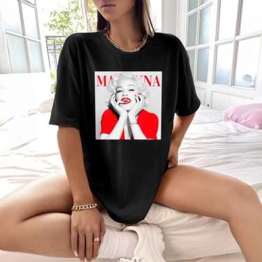 Imagem de Camisa Camiseta Feminina Estampada Madonna 100% Algodão Fio 30.1 Pente