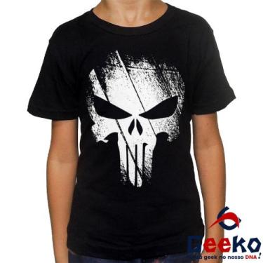 Imagem de Camiseta Infantil O Justiceiro 100% Algodão The Punisher Geeko, Preto,