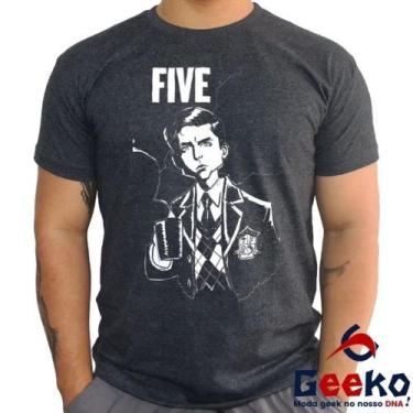 Imagem de Camiseta The Umbrella Academy 100% Algodão Five Geeko, Grafite gola ca
