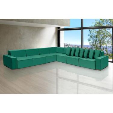 Imagem de Sofá Dubai 3.97x3.97m de Canto Retrátil - Sofisticato, verde