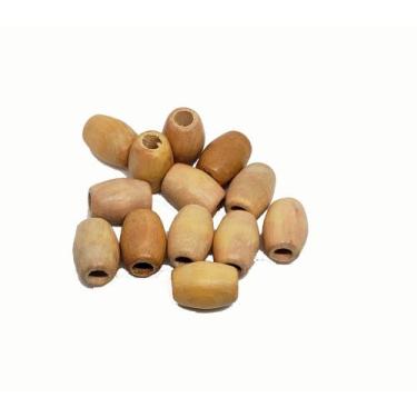 Imagem de Bolinha De Madeira Natural conta tipo Azeitona 16 mm - Argola, 500 UNI