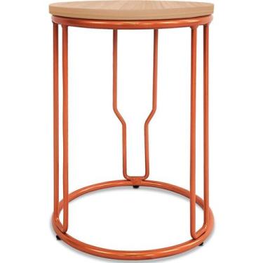 Imagem de Banco Banquinho Baixo Redondo Uganda Cozinha Área De Lazer Cobre - Gen